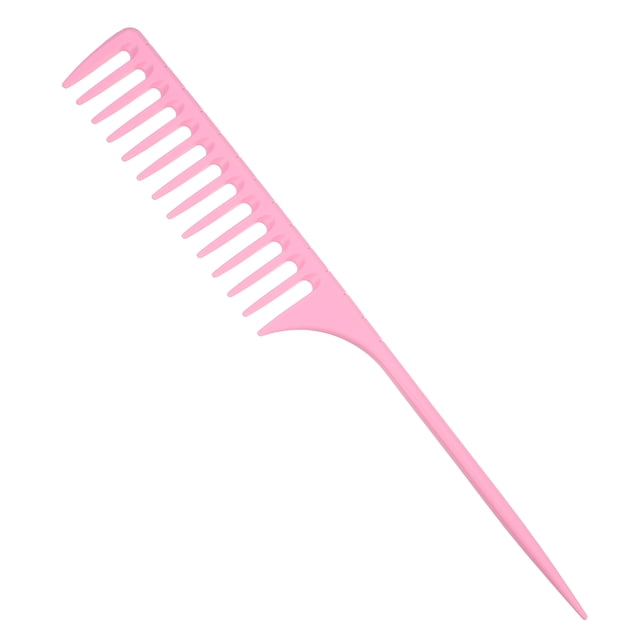 Peine de cola de rata de dientes anchos Unique Bargains Peine de cola larga de plástico Rosa