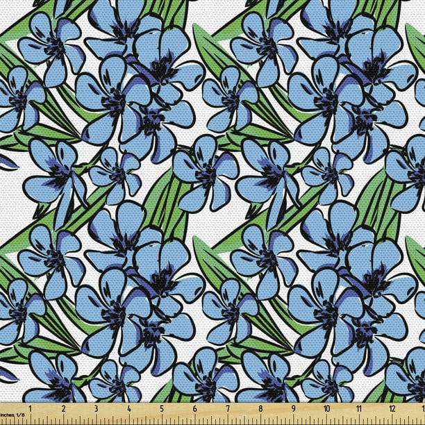 photo Blue And Green Floral Upholstery Fabric walmart