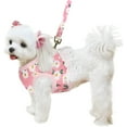 thumbnail image 2 of Floral Small Dog Harness Leash Set Dress for Girl, Cute Daisy Breathable Puppy Mesh Harness for Female Small Medium Dogs Cats, 2 of 8