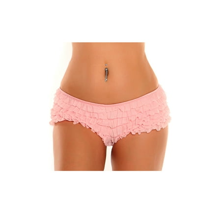 

Plus Size Baby Pink Ruffle Panty With Bow Plus Size Ruffle Boyshort