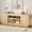 LOG, variant on Bestier Arched Door Wooden TV Stand for TVs up to 70", Curved Corner Media Console with Open Shelf,Modern Entertainment Center with Dust-Free Enclosed Base,Natural Oak