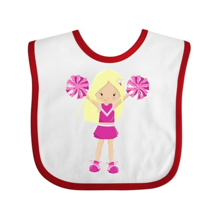 

Inktastic Cheerleaders Cute Girl Blonde Hair Cheerleading Gift Baby Girl Bib