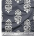 thumbnail image 1 of Soimoi Polyester Crepe Fabric Leaves & Floral Block Print Fabric by Yard 52 Inch Wide, 1 of 3