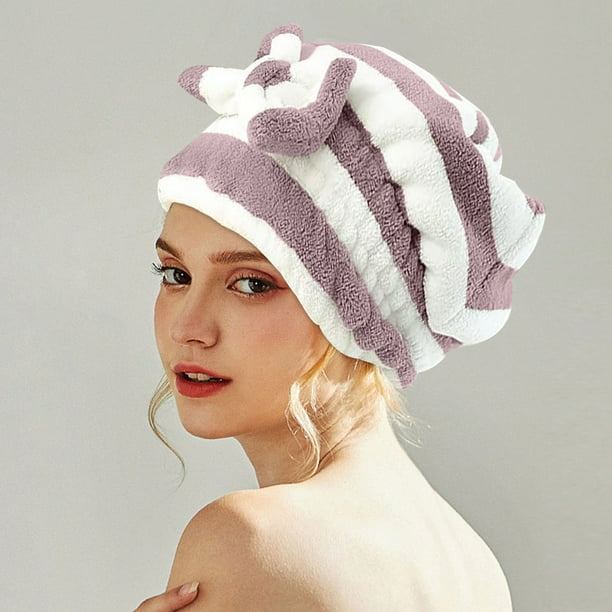 Gorro de ducha, gorro de baño de terciopelo con lazo, gorro para