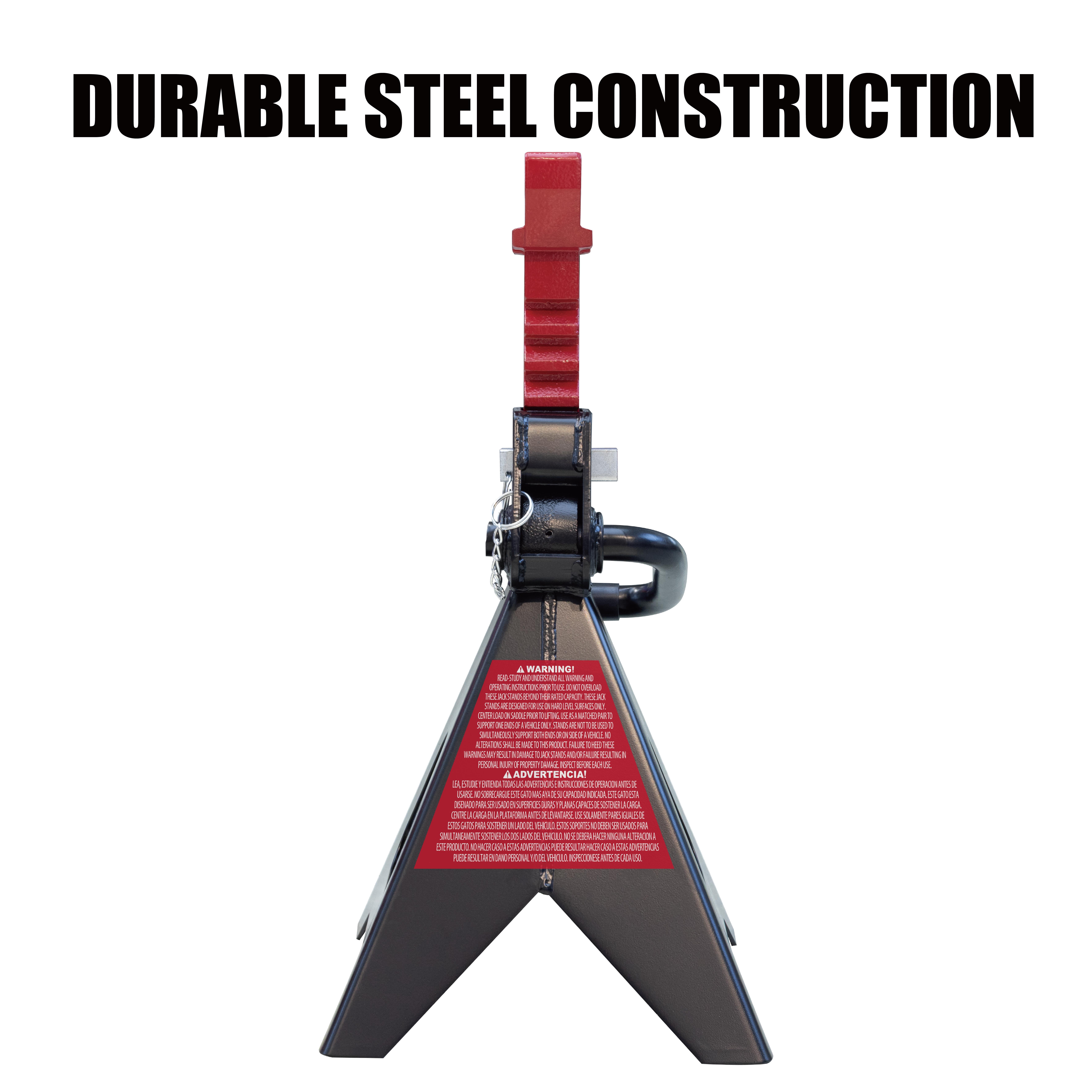 Hyper Tough T46002CW Heavy Duty Steel 6 Ton Jack Stands with Locking Pin