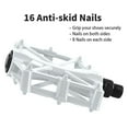 thumbnail image 6 of Universal 9/16" Bike Pedals, Aluminum Alloy Anti-Slip Platform Pedals for Mountain Biking, BMX, City & Road Bikes - Easy Install Replacement Pedal Set for Men & Women - White, 6 of 8
