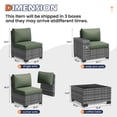 thumbnail image 4 of Poteban Patio Furniture Set 6 PCS Outdoor Sectional Conversation Sets Featuring Widen Wicker Armrests and High Back,Grey&Green, 4 of 6