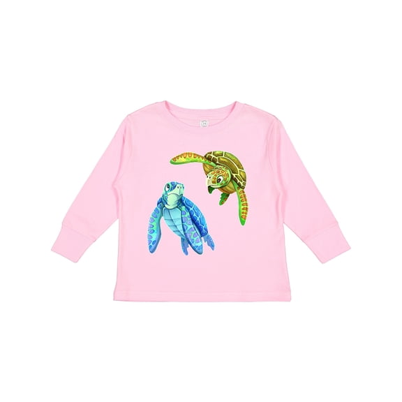 Inktastic Sea Turtles Swimming Together Boys or Girls Long Sleeve Toddler T-Shirt