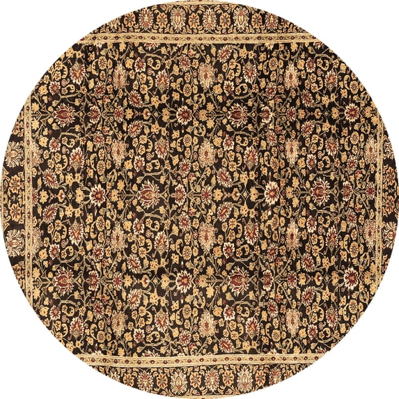 Ahgly Company Indoor Round Persian Brown Traditional Area Rugs, 4' Round