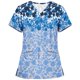 thumbnail image 1 of Blusa Umfun para mujer, blusa médica con bolsillo, blusa de enfermera de manga corta con cuello en V, blusa de uniforme de trabajo estampada, blusa de trabajo azul S, 1 of 4