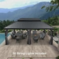 thumbnail image 6 of PURPLE LEAF 12' X 20' Permanent Hardtop Gazebo Aluminum Frame Gazebo with Galvanized Steel Double Roof for Patio Lawn and Garden, Light Included, Grey, 6 of 13