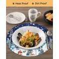 thumbnail image 3 of 13 Inch Round Placemats Set of 6, Navy Blue Christmas Non Slip Heat Insulation PP Table Mats, Snowman Xmas Tree Snowflake Winter Washable Place Mats for Kitchen Dining Party Table Decor, 3 of 7