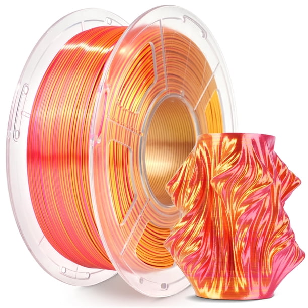 Filamento para impresora 3D SUNLU Silk, doble color, PLA, 1,75 mm, 1 kg