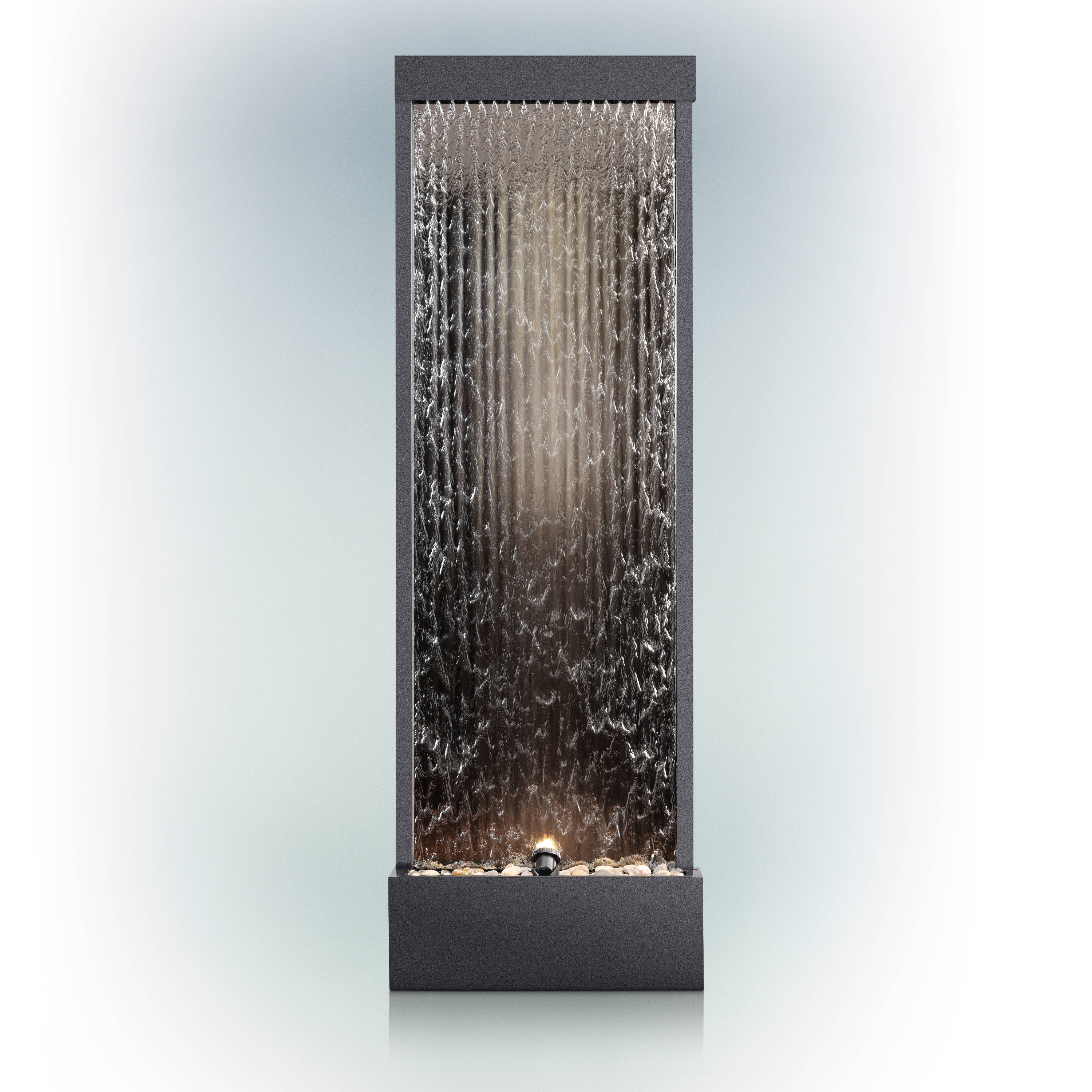 Alpine Corporation 72" Mirror Waterfall Indoor / Outdoor Fountain with