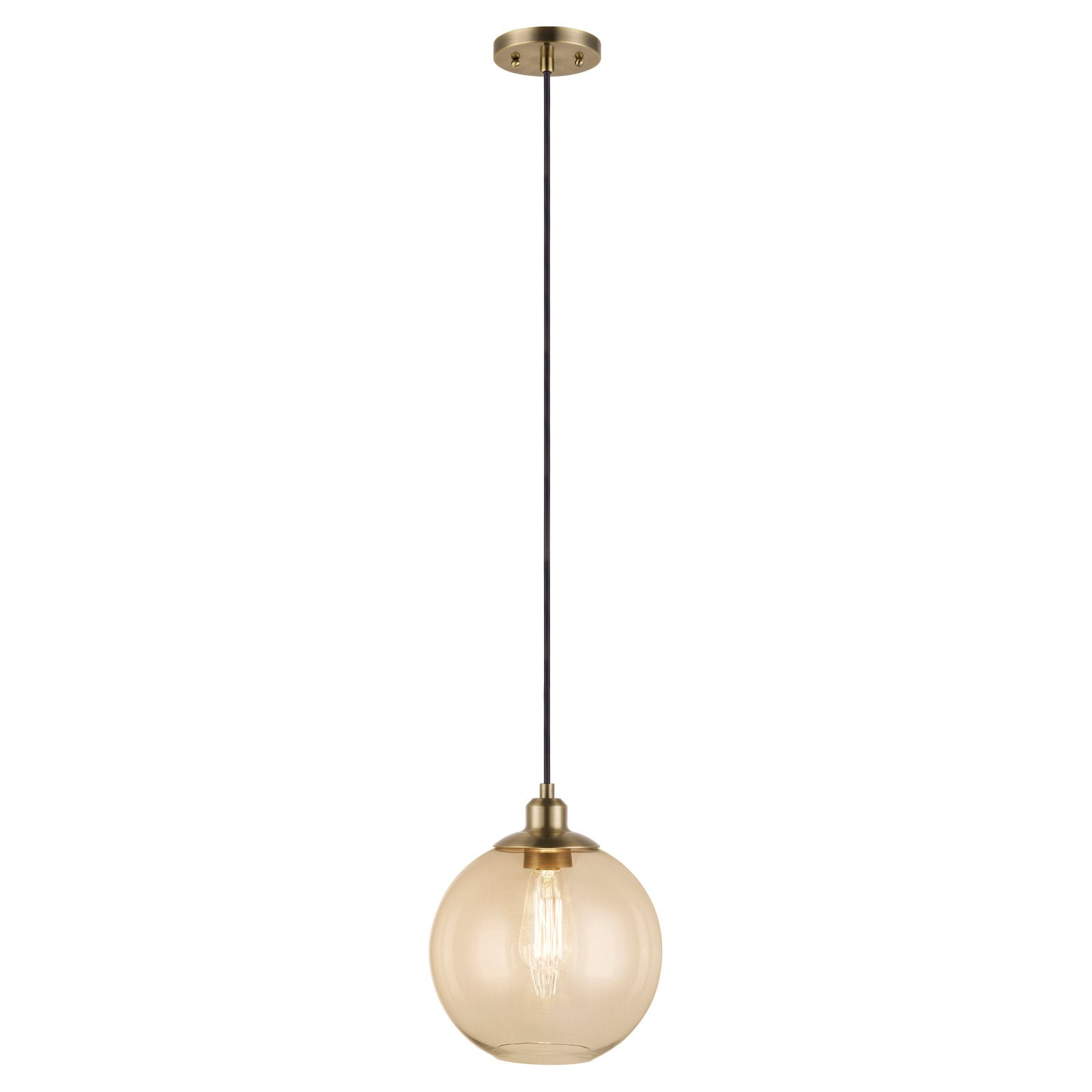 Cresswell Lighting Clear Glass Orb Pendant Light Com