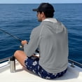 thumbnail image 4 of Bulopur Men’s Fishing Sun Hoodie with Mask, UPF 50+ UV Protection Long Sleeve Rash Guard in Solid Light Gray, Quick Dry Breathable Top for Boating and Hiking, 4 of 8