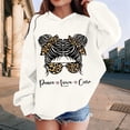thumbnail image 2 of Little Girls Graphic Hoodie Long Sleeves Loose Fit Printed Casual Outerwear Top Sweatshirt Tops Size 7T , White, 2 of 8