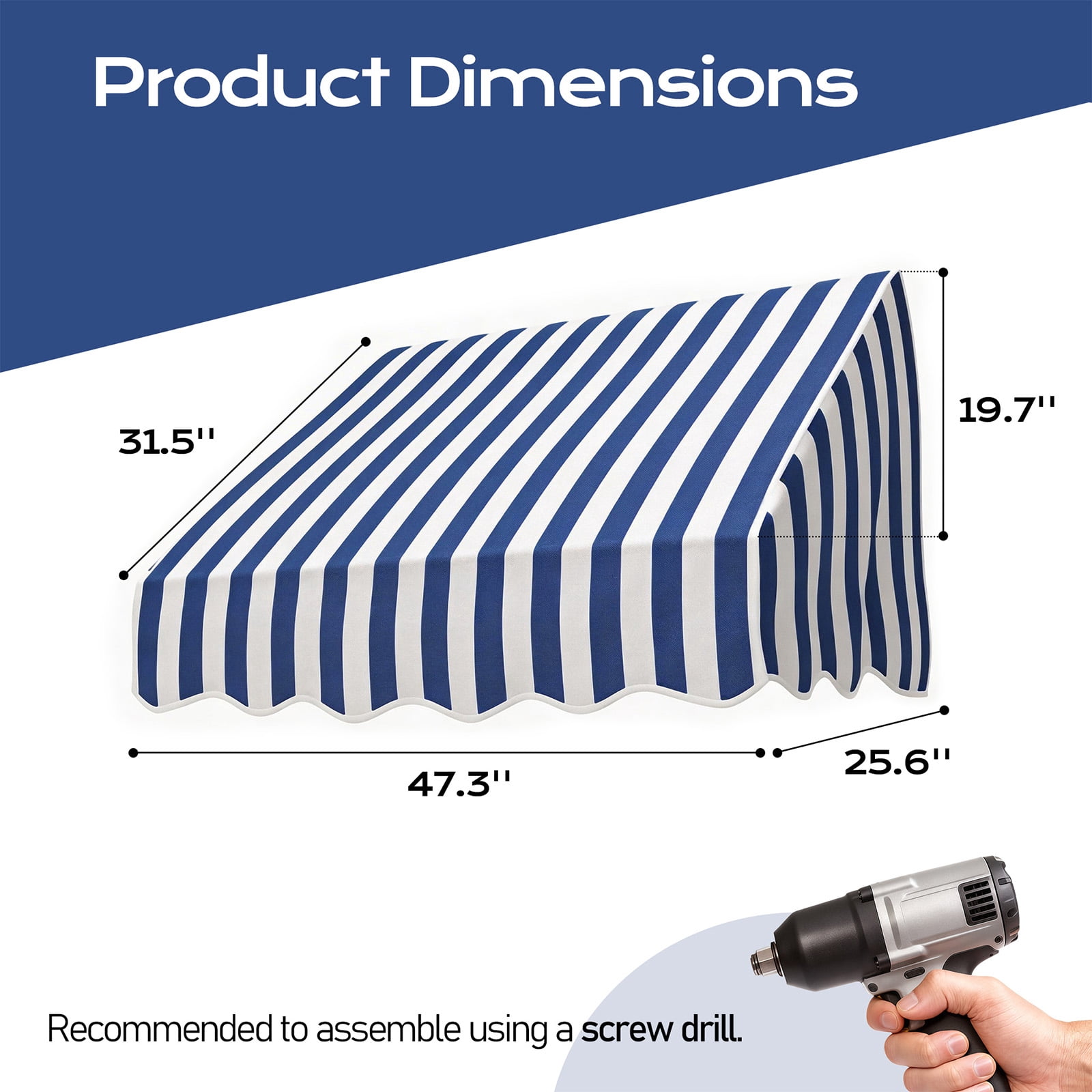 Ktaxon 4' Window Door Awning, Awnings for Doorways, Sun Shade