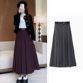 thumbnail image 5 of Elegant High Waist Long Skirt for Women Pleated Dress Color Breathable and Comfortable Polyester Fabric, 5 of 9