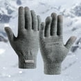 thumbnail image 2 of Hontri Gloves Men's Winter Knitting Warm Plush Riding Wool Gloves Gloves for Cold Weather Xl Polyester Fiber, 2 of 5