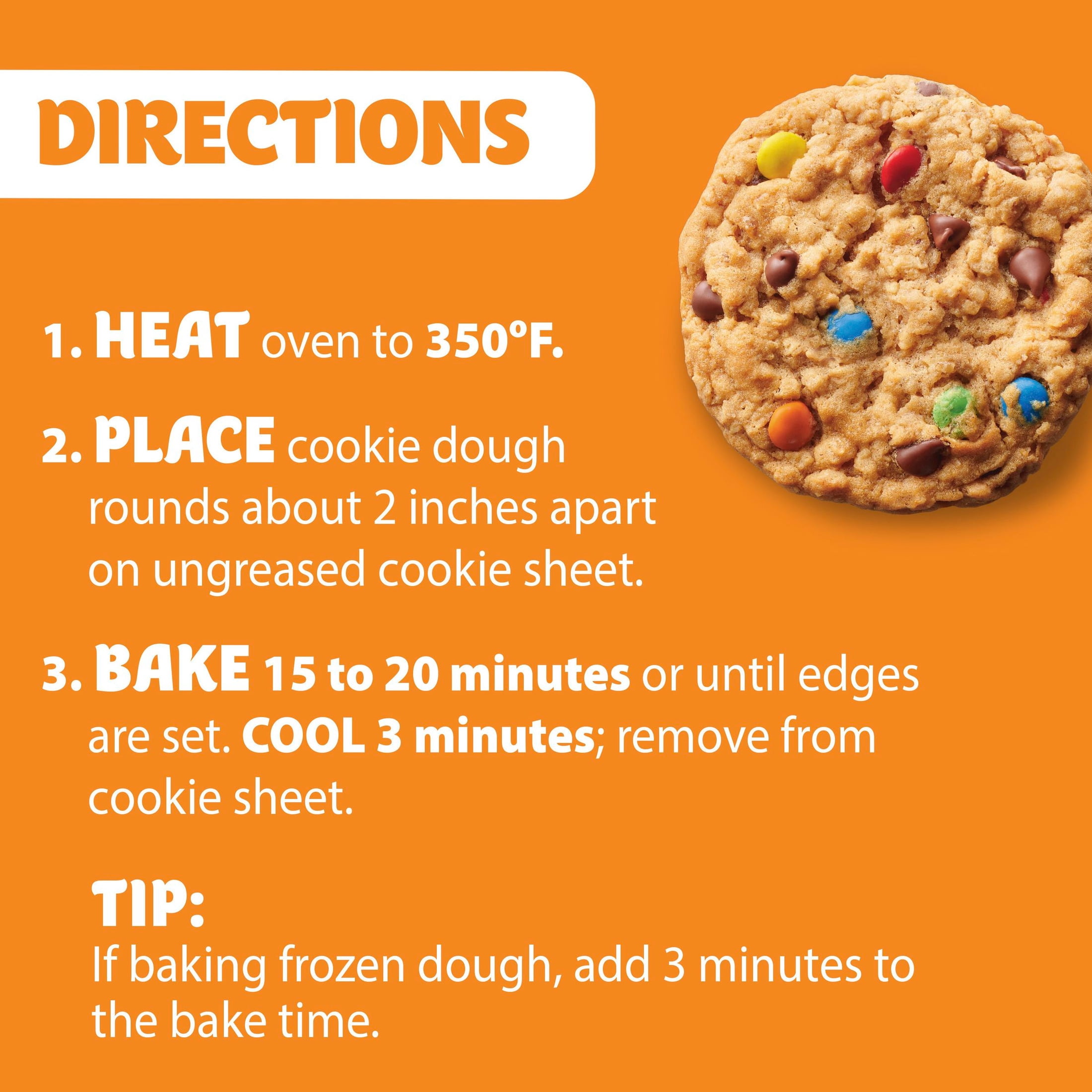 Pillsbury Ready to Bake Monster Refrigerated Cookie Dough, 12 Big Cookies, 16 oz