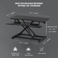 thumbnail image 4 of FITUEYES Convertisseur de Bureau Debout 36 Pouces, Rehausseur de Moniteur Double Réglable en Hauteur pour Ordinateur Portable, Poste de Travail Assis-Debout avec Large Plateau pour Clavier, Noir, 4 of 7