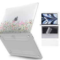 AYAMAYA Compatible with MacBook Air 13 inch Case 2025-2022 M4 A3240 M3 A3113 M2 A2681, Plastic Flowers Hard Shell & Keyboard Cover & Screen Film