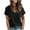 Black, variant on Women Tops Summer T-Shirts Short Sleeve V-neck Raglan Shoulder Short-Sleeved Solid Color Casual T-shirts Coffee M