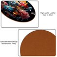 thumbnail image 5 of Fragmented Flowers 6PCS Round Car Coasters, Microfiber Leather Drink Cup Holders, 11x11 cm/4.3x4.3 in - Set of 6 Absorbent Car Coasters for Car, SUV, Truck, Easy to Clean Auto Accessories, 5 of 6