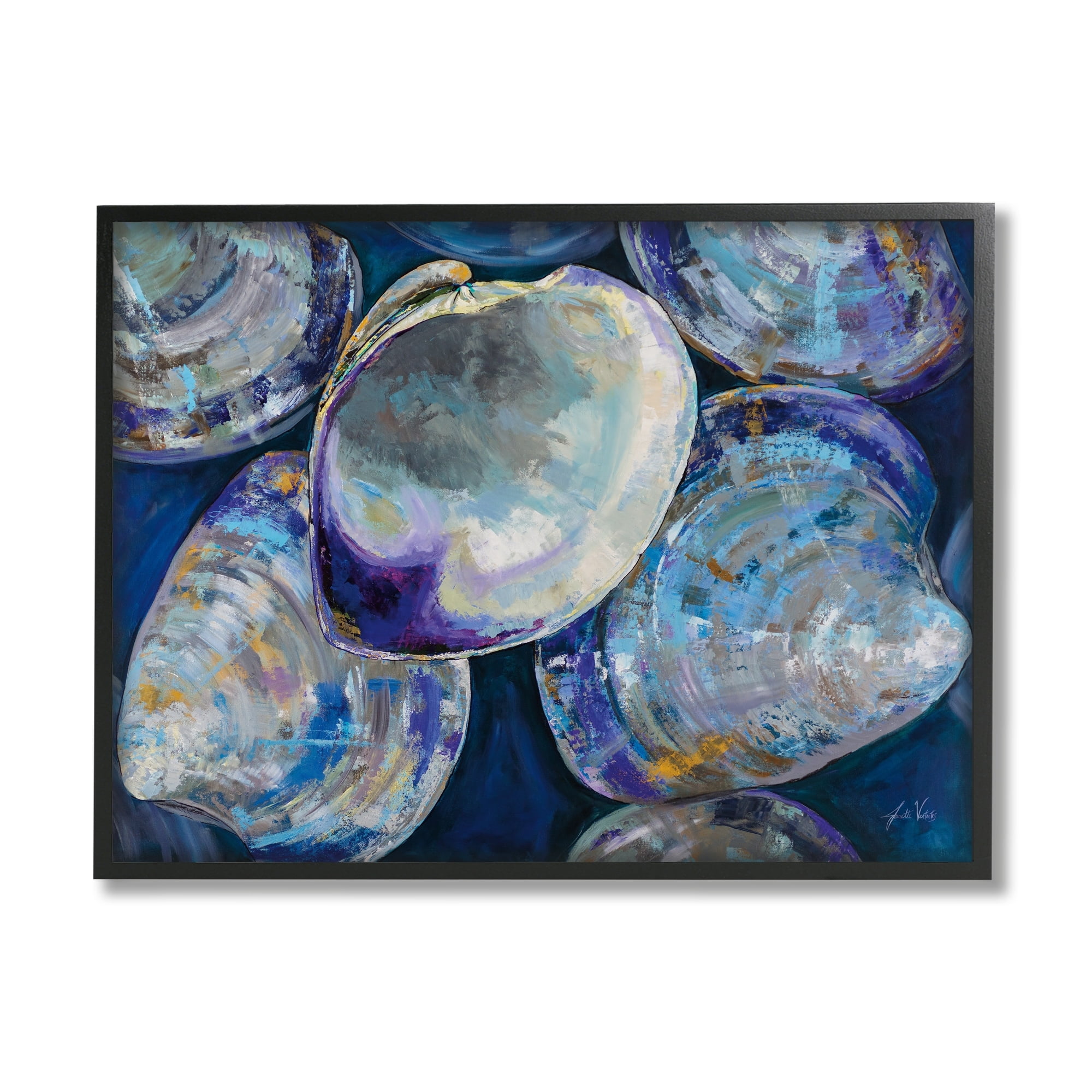 Stupell Industries Empty Seashells Expressive Clam Shells Modern Abstract Painting, 20 x 16, Design by Jeanette Vertentes