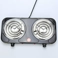 thumbnail image 2 of Lijie Electric Coil Burner Adjustable Temperature Compact Countertop Coiled Burner Double 2000W Black, 2 of 6