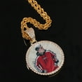 thumbnail image 3 of Picture Necklace 18K Gold Plated Personalized Photo Pendant for Men Customized Necklaces for Women Memory Medallion Pendant W/Tennis/Cuban/Rope Chain Dog Tag Necklace Hip Hop Jewelry, 3 of 6