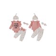 thumbnail image 2 of BemeyourBBs Newborn Baby Girls Outfit I'M My Daddy's Girl Letter Print Romper Floral Pants Set Headband Hat Spring Fall Winter Clothes, 2 of 9