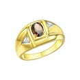thumbnail image 5 of Rylos 14K Yellow Gold Classic 6X4MM Oval Smoky Quartz & Sparkling Diamond Ring - Birthstone Jewelry for Men -Size 10, 5 of 8