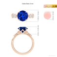 thumbnail image 5 of ANGARA Lab Grown 3.75 Ct Blue Sapphire Engagement Ring with Leaf Motifs for Women in 14K Rose Gold (Size-9mm) | September Birthstone, Anniversary Jewelry Gift for Women | Lab-Grown Blue Sapphire Ring, 5 of 8