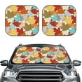 thumbnail image 2 of Xecao Fall Maple Leaves for Foldable Car Sun Shades (2-Pack) offer sun protection with an easy-fold design for convenient windshield shading., 2 of 7