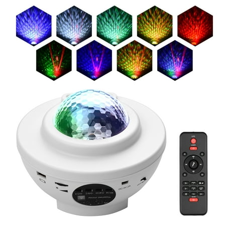 

Muslady LED Galaxy Starry Projector Lamp Light BT Music Speaker RGBW Lighting Sound Control for Bedroom Night Light Christmas KTV Party Room Decor Home Theater with Charging Cable Remote Con