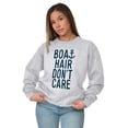 thumbnail image 5 of Boat Hair Don't Care Ocean Vibes Cute Women Crewneck Sweatshirt Brisco Brands 2X, 5 of 6