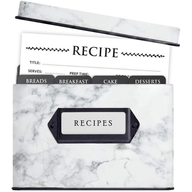 Modern Recipe Box and Cards and Dividers Recipe Card Box Recipe