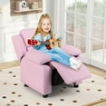 thumbnail image 4 of Costway Pink Deluxe Padded Kids Sofa Armchair Recliner Headrest Children w Storage Arms, 4 of 10
