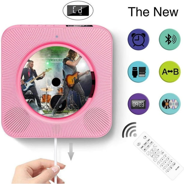 Reproductor De Cd Montable En La Pared Con Pantalla Digital Bluetooth Home Audio Boombox Usb Mp3 Reproductor De Música Regalo Para Niños Amigos Speravity EL016644-03