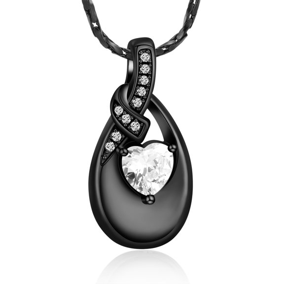 Infinity Urn Necklace for Human / Pet Ashes Necklace With Heart Birthstone Cremation Necklace Stainless Steel Memorial Ash Jewelry for Women