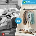 thumbnail image 5 of Urban Deco Industrial Pipe Clothes Rack,2 Set Multi-purpose Wall Mounted,Heavy Duty Detachable Hanging Clothes Rack for Closet Rod (Black,2 Base), 5 of 7