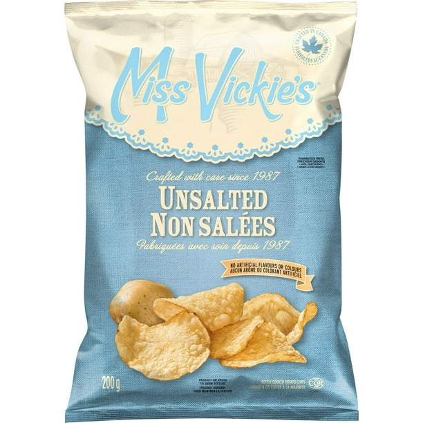Miss Vickie's Unsalted kettle cooked potato chips, 200GM Walmart.ca