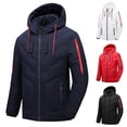 thumbnail image 4 of Gibobby Chamarra ligera hombre chamarra de espuma grande, ajuste de burbujas gruesas, con capucha, para invierno, informal, para hombre(Azul oscuro,M), 4 of 4