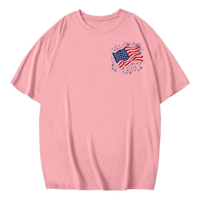 Blusas de Manga Corta Casuales para las Mujeres Verano Cuello Redondo Moda Impresa Blusa, Top Ligero para el Hogar Y Diario