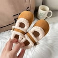 thumbnail image 5 of Bxsruta Girls Mary Janes Fluffy Faux Shearling Lined Flat Shoes Buckle Strap Casual Walking Shoes, 5 of 8