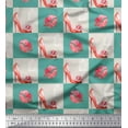 thumbnail image 1 of Soimoi Silk Fabric Bird Cage,Women Lips & High Heels Fashion Print Fabric by Yard 42 Inch Wide, 1 of 1