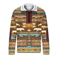 thumbnail image 4 of LEKWK Western Tops Aztec Geometric Pattern Graphic Tees Quarter Zip Pullover Tops Tribal Print Fleece Lined Daily Wear, 4 of 8