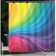 thumbnail image 4 of Ambesonne Colorful Shower Curtain, Abstract Smooth Lines, 69"Wx84"L, Multicolor, 4 of 5
